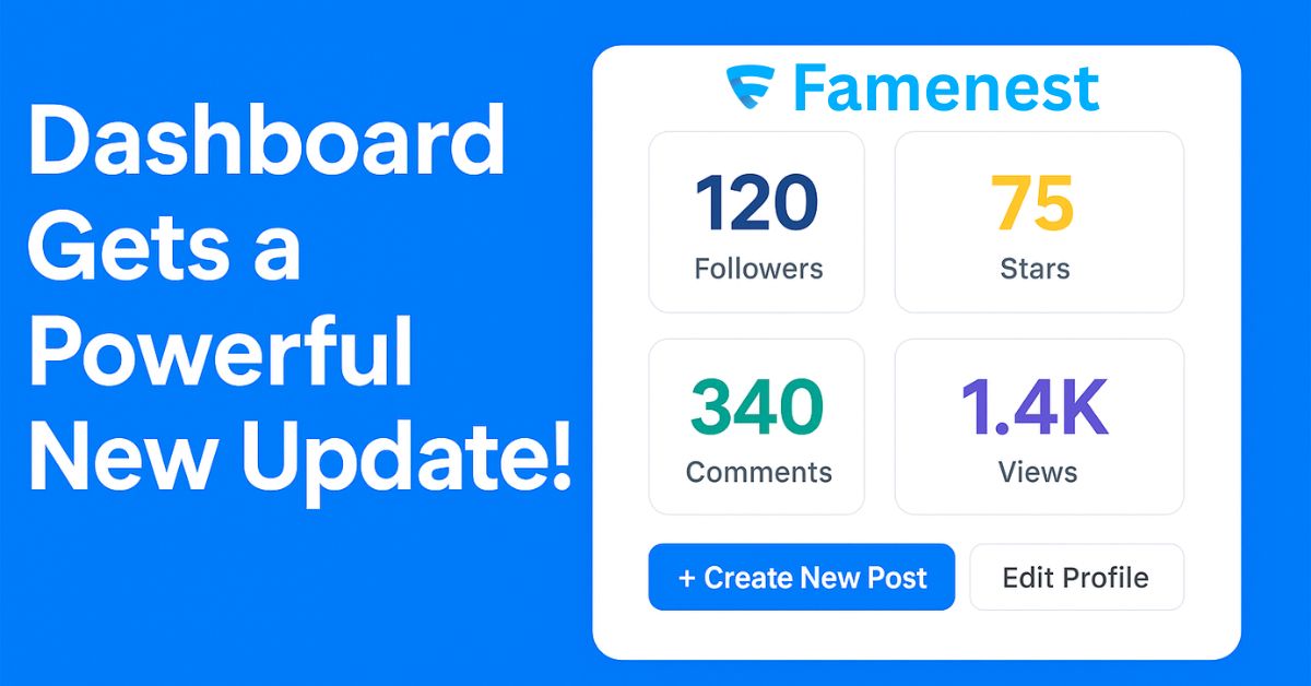 Famenest Dashboard Gets a Powerful New Update: Track Your Growth Like Never Before!