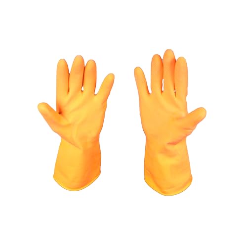 Heavy-Duty Kitchen Gloves – Reusable Cleaning Gloves (Orange)