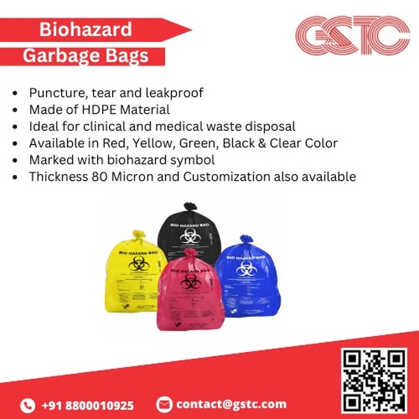 Biohazard Garbage Bags Manufacturers and Exporter in India |GSTC